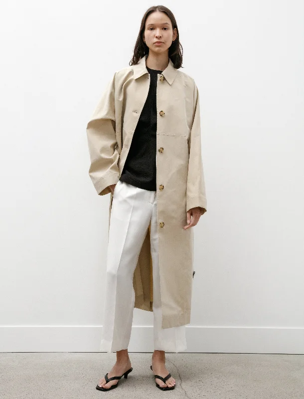 Tumbled Cotton Silk Trench Sand