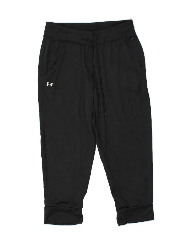 UNDER ARMOUR Womens Capri Tracksuit Trousers Joggers UK 6 XS Black