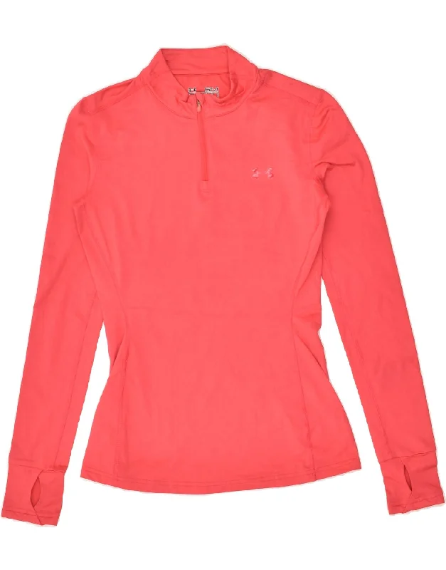 UNDER ARMOUR Womens Cold Gear Pullover Tracksuit Top UK 10 Small Red