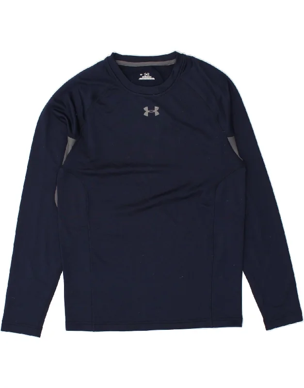 UNDER ARMOUR Womens Cold Gear Top Long Sleeve UK 14 Large Navy Blue