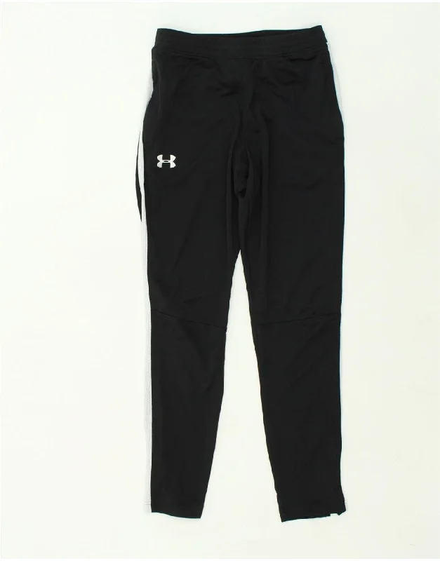 UNDER ARMOUR Womens Fitted Tracksuit Trousers UK 14 Medium Black Polyester