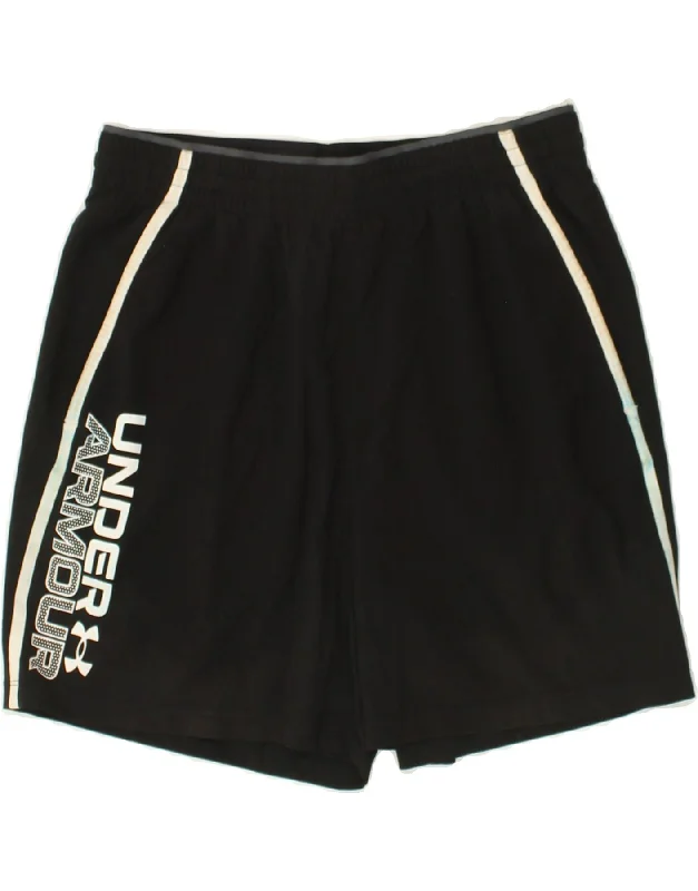 UNDER ARMOUR Womens Graphic Sport Shorts UK 14 Medium Black