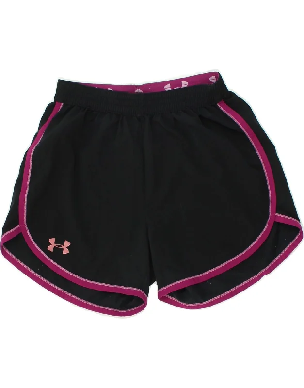 UNDER ARMOUR Womens Sport Shorts UK 10 Small Black Polyester