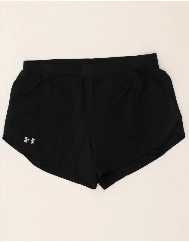 UNDER ARMOUR Womens Sport Shorts UK 14 Large Black Polyester