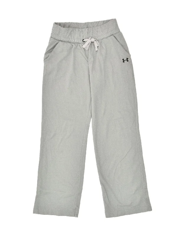 UNDER ARMOUR Womens Tracksuit Trousers UK 12 Medium Grey Polyester