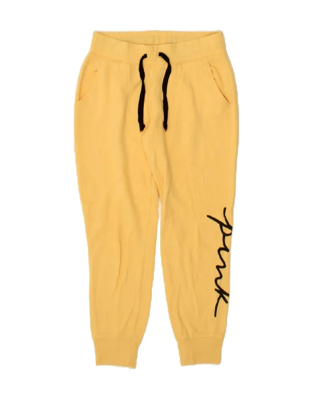 VICTORIAS SECRET Womens Tracksuit Trousers Joggers UK 10 Small Yellow