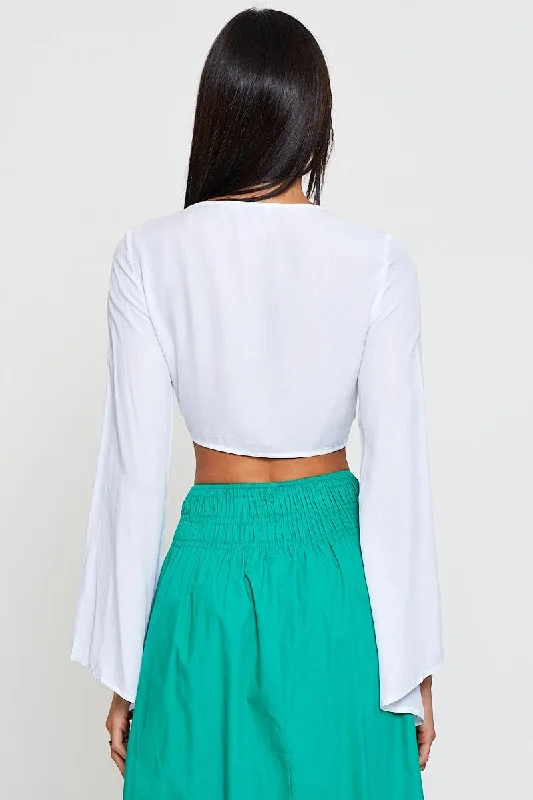 White Crop Bolero Long Sleeve