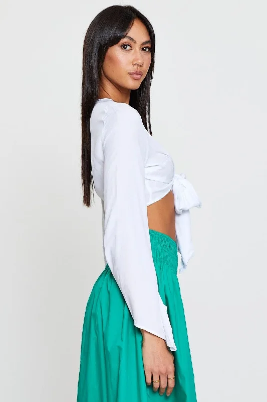 White Crop Bolero Long Sleeve