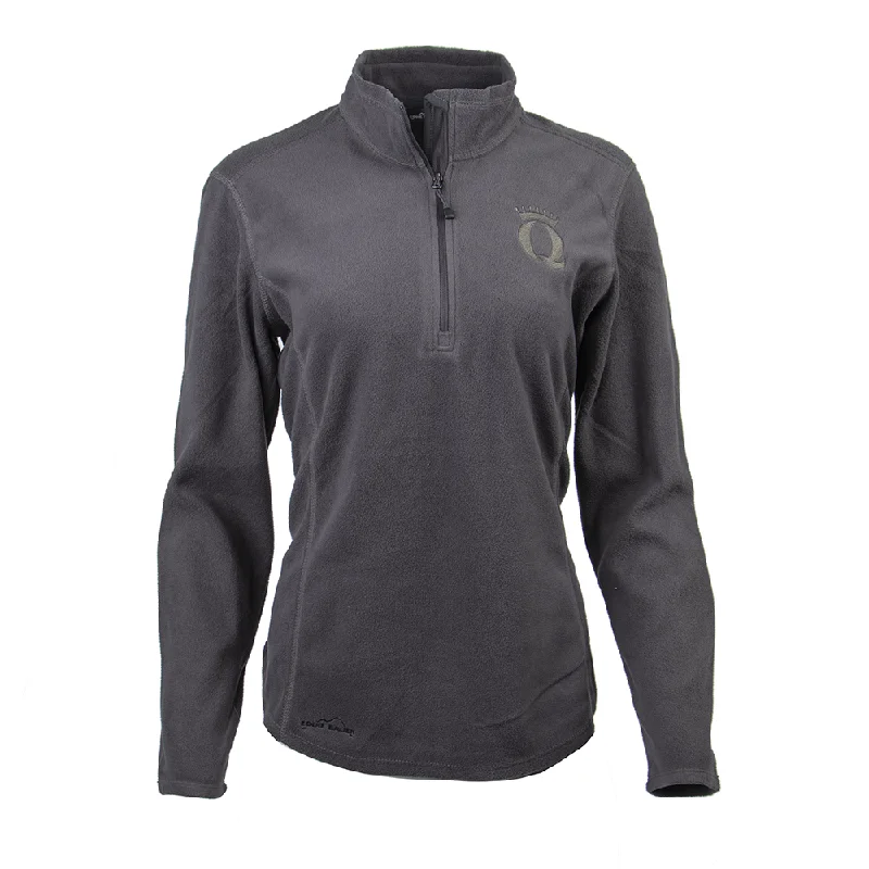 QFC-306 | Women's Eddie Bauer 1/2 zip Microfleece Jakcet- Grey Steel