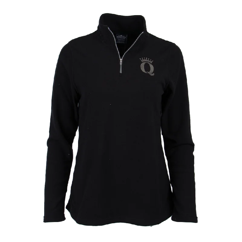 QFC-304 | Women's Freeport Microfleece pullover- Black/Grey