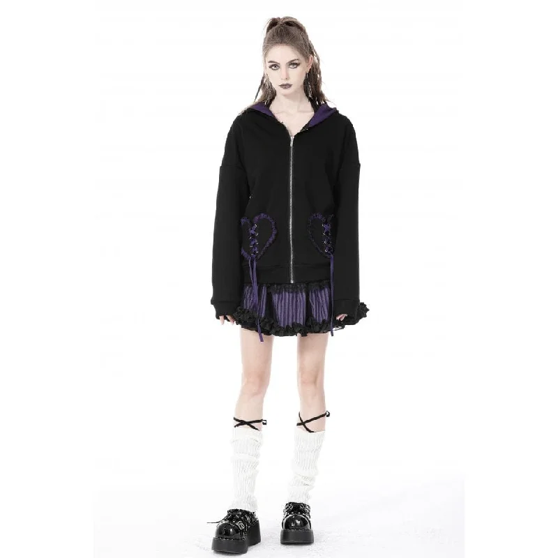 Women's Grunge Bat Wing Coat with Cat Ears Hood