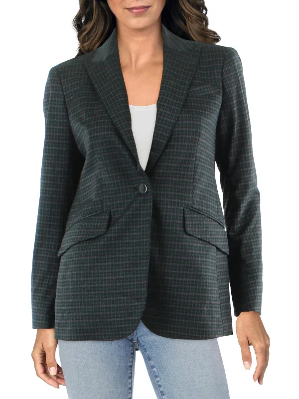 Womens Printed Suit Separate One-Button Blazer