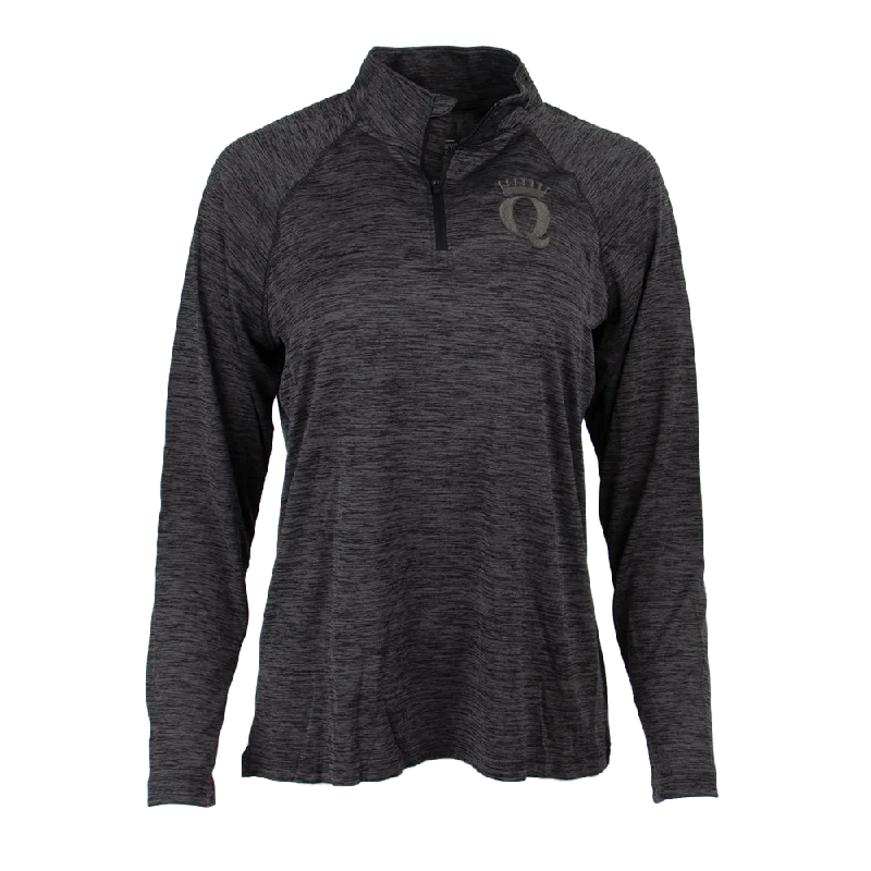 QFC-302 | Women's Space Dye Quarterzip- Black