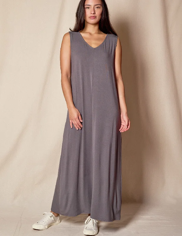 Bamboo A-Line Tank Dress - Grey