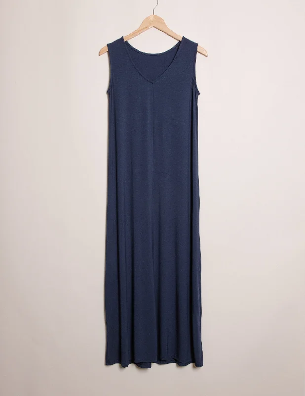 Bamboo A-Line Tank Dress - Navy