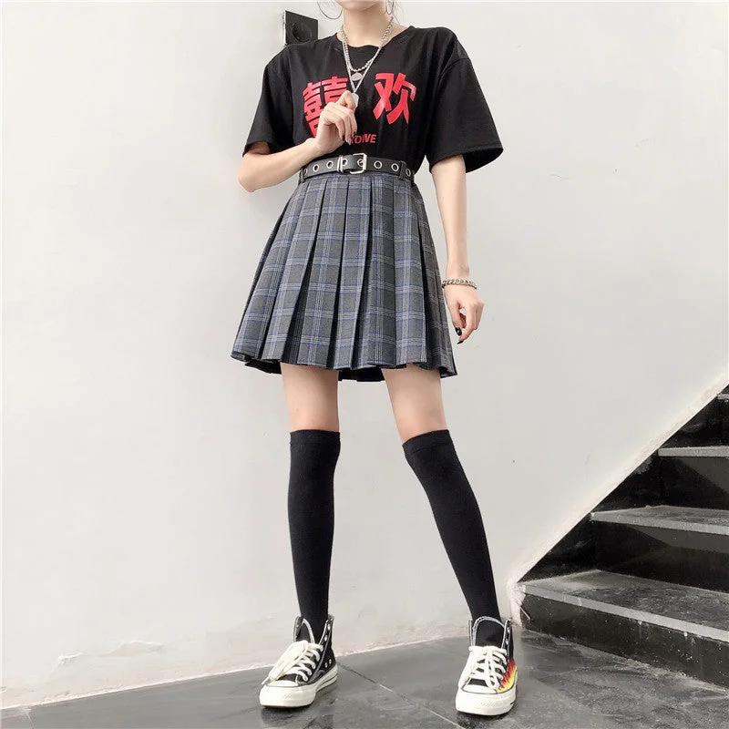 Korea ins girl Harajuku large size pleated skirt YV42539