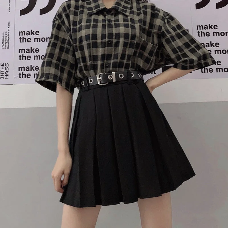 Korea ins girl Harajuku large size pleated skirt YV42539