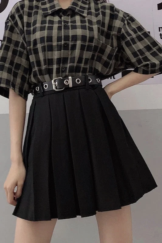 Korea ins girl Harajuku large size pleated skirt YV42539