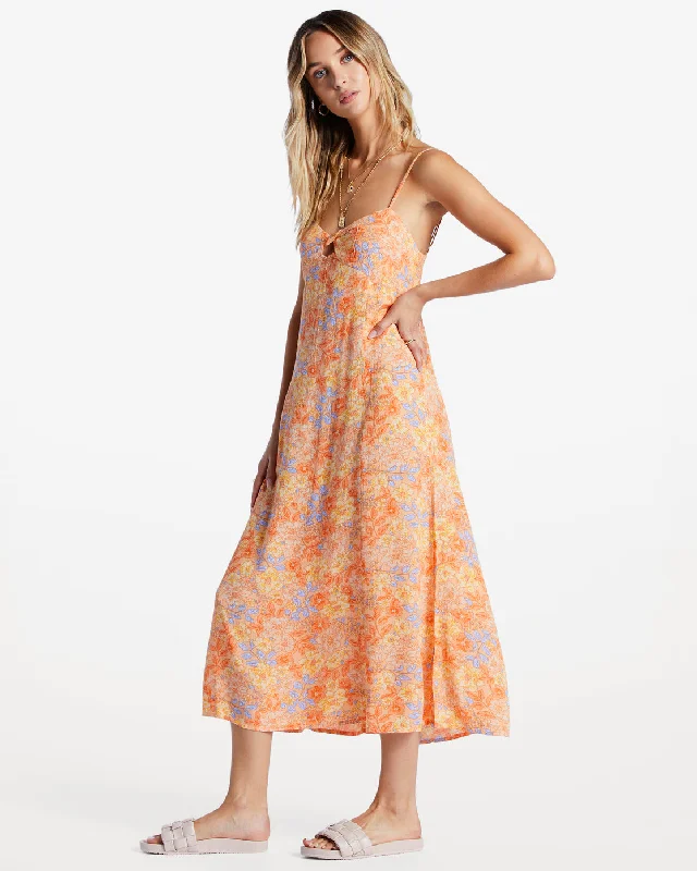 Last Sunset Midi Dress - Light Melon