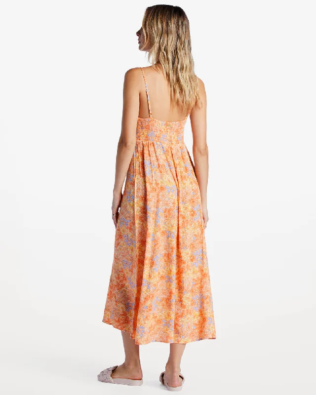 Last Sunset Midi Dress - Light Melon