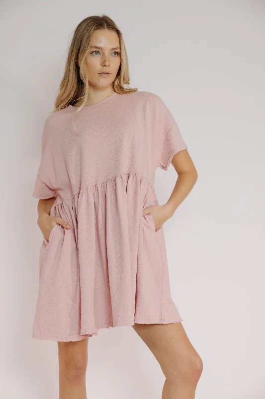 Lou Babydoll Dress in Rose