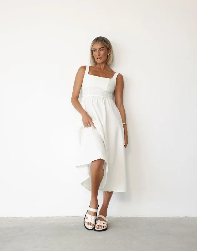 Mariel Midi Dress (White)