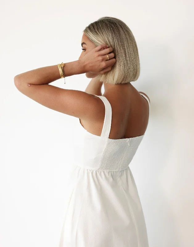 Mariel Midi Dress (White)