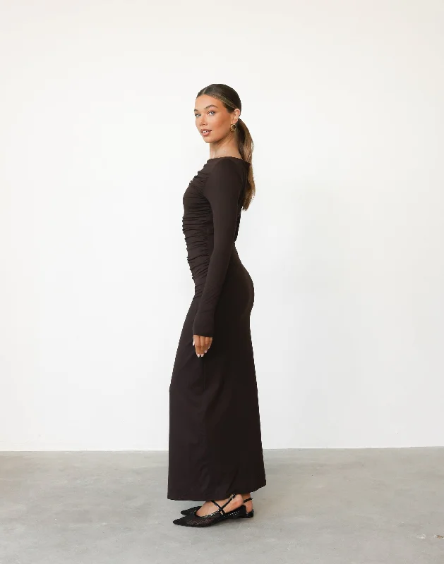 Natasha Maxi Dress (Chocolate)