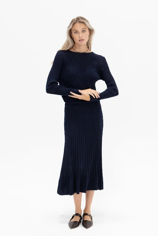 Eden Knit Dress, Navy