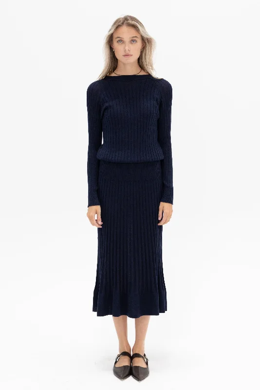 Eden Knit Dress, Navy