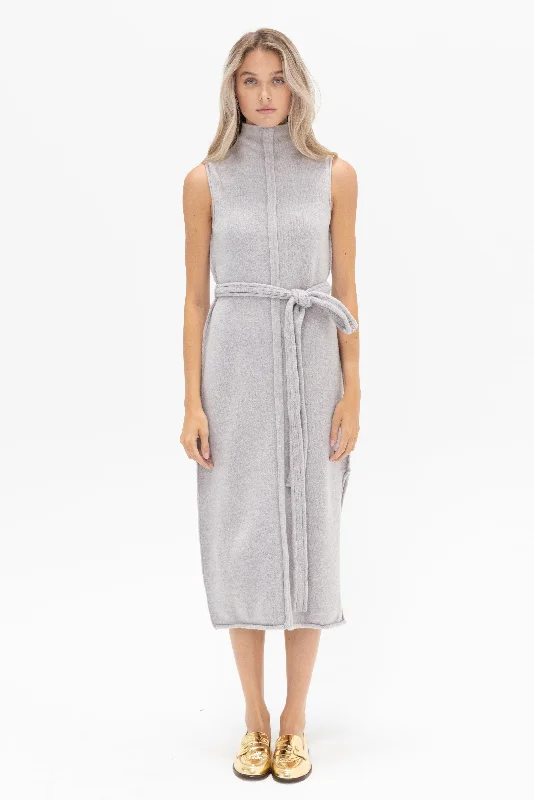 Zola Knit Dress, Light Grey