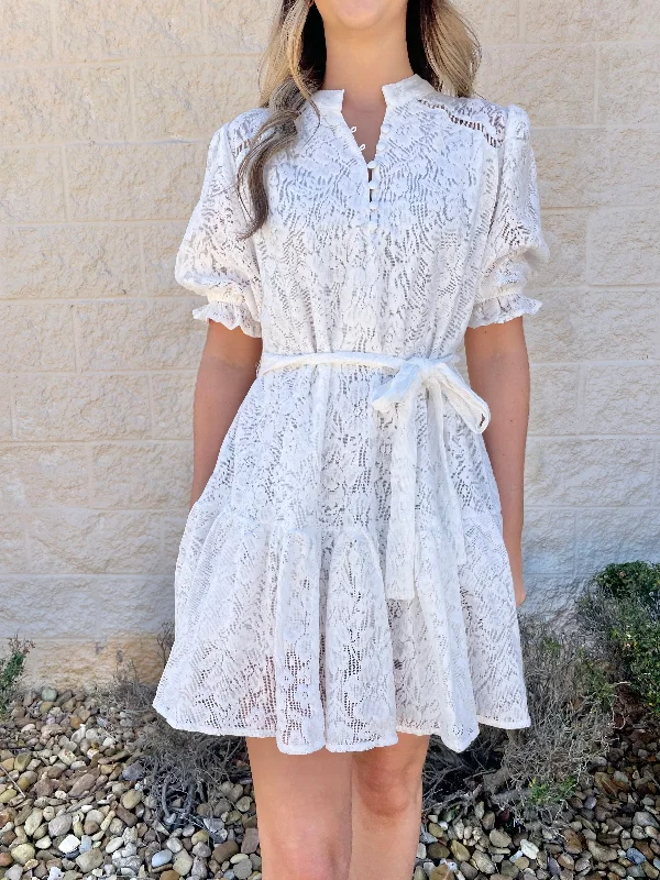 Simply Sweet White Lace Dress