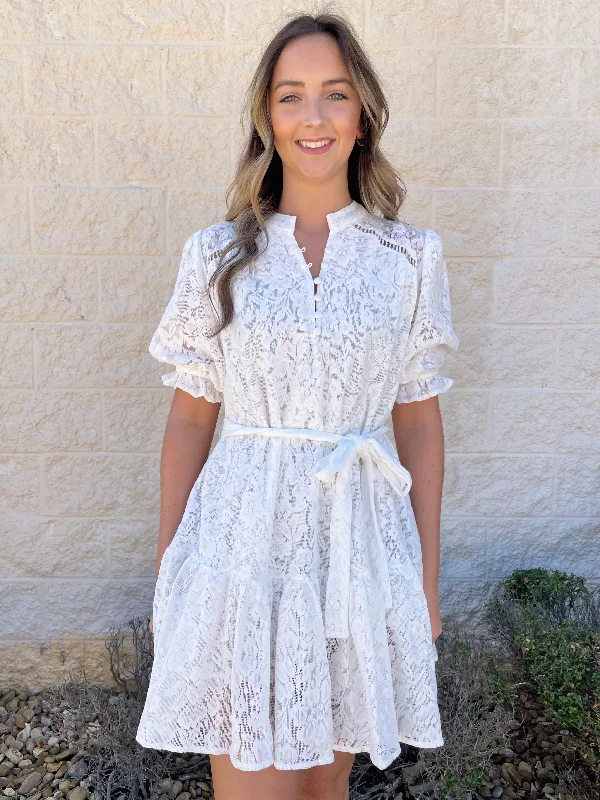 Simply Sweet White Lace Dress