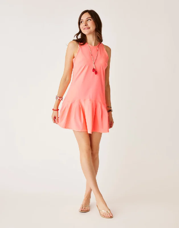 Venture Balsa Dress: Electric Coral