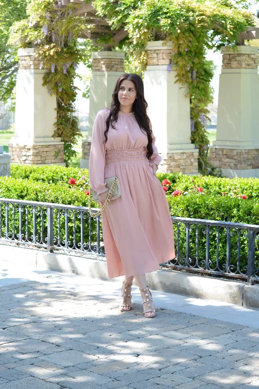 Verona Peach Satin Dress