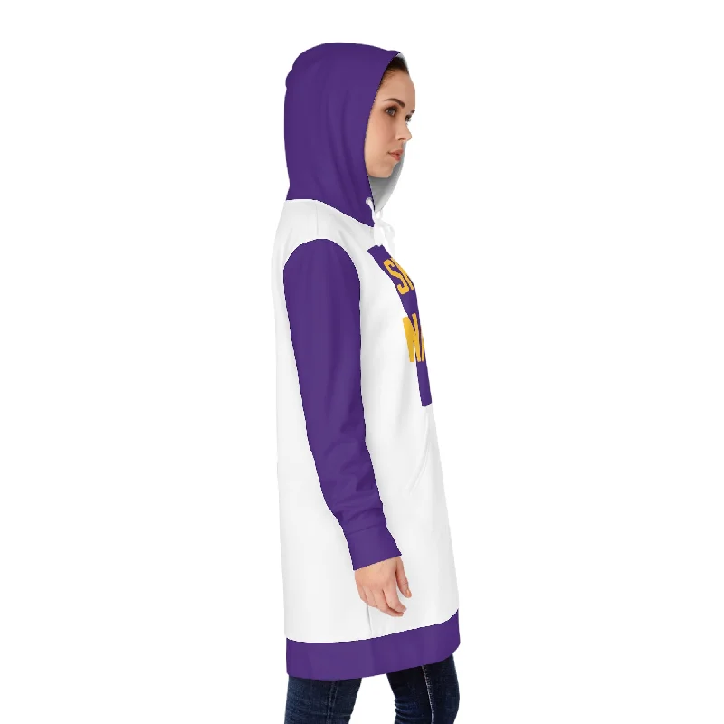 Hoodie Dress - White/Purple - MN Nation