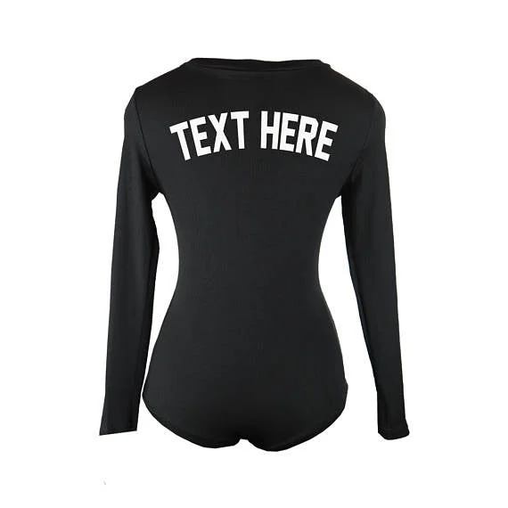 Custom Text Black PJ Romper