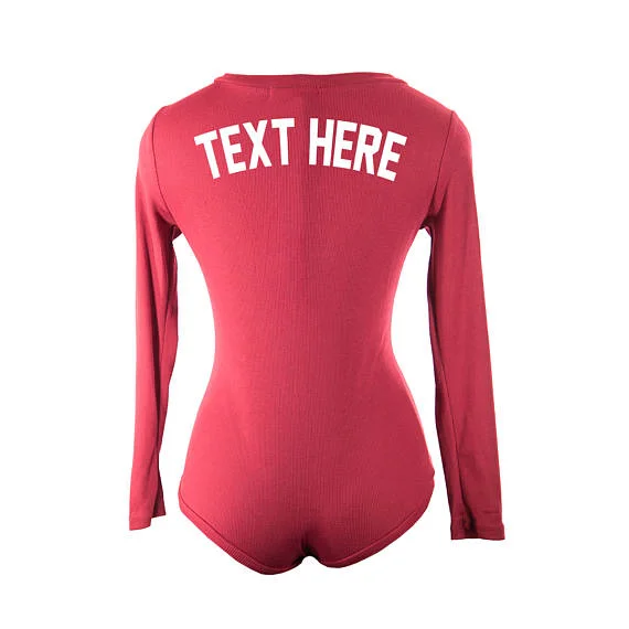 Custom Text Burgundy PJ Romper