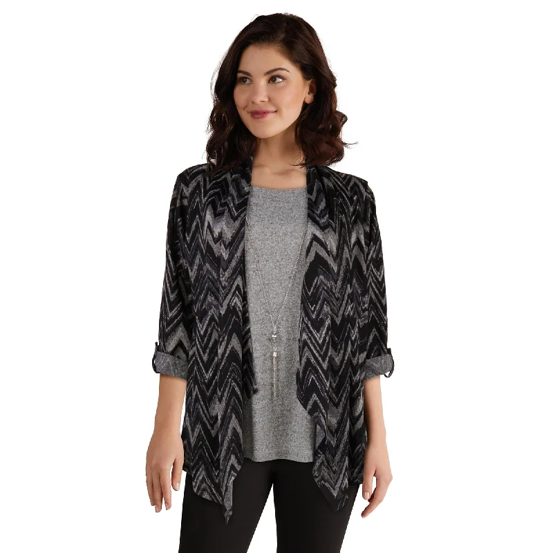 Classic Editions Women's Open Front Cardigan with Necklace