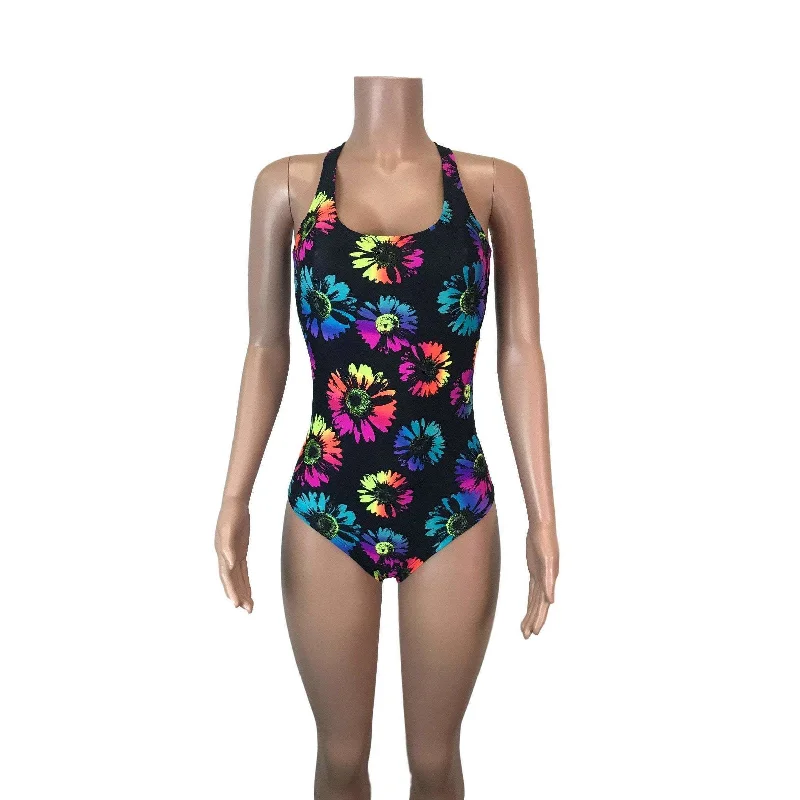 SALE - XL ONLY - Bodysuit - Electric Daisy Neon