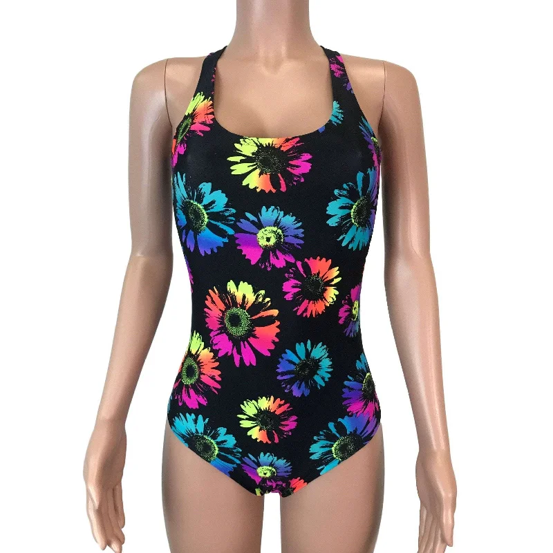 SALE - XL ONLY - Bodysuit - Electric Daisy Neon