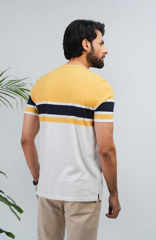 Striped T-Shirt - Mustard/White