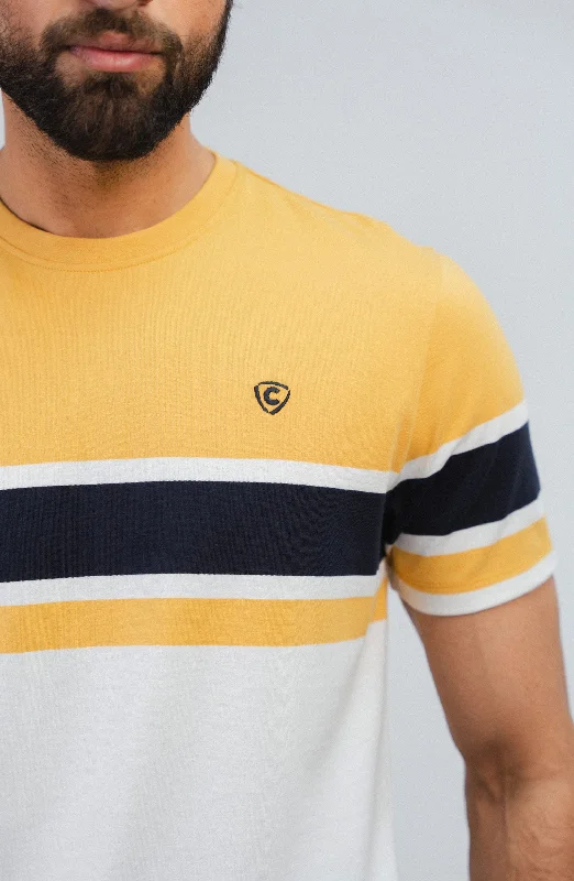 Striped T-Shirt - Mustard/White