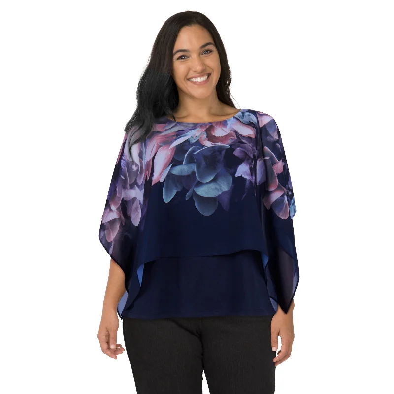 lily morgan Women's City Chic Printed Layered Blouse