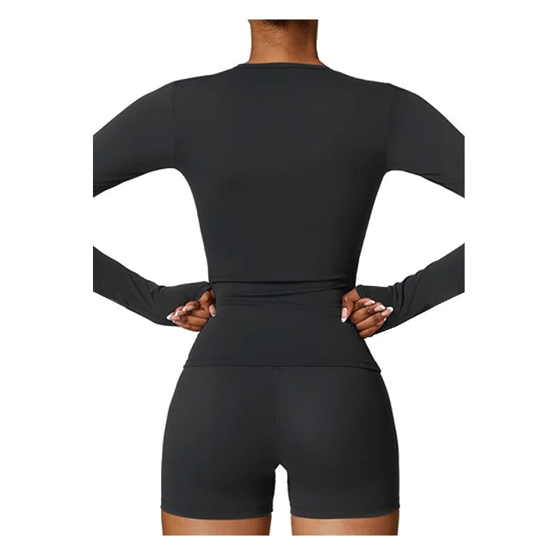 Long Sleeve Shorts Activewear Set