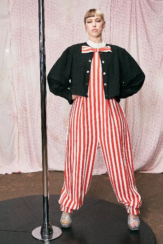 Striped Bowtie Clown Jumpsuit