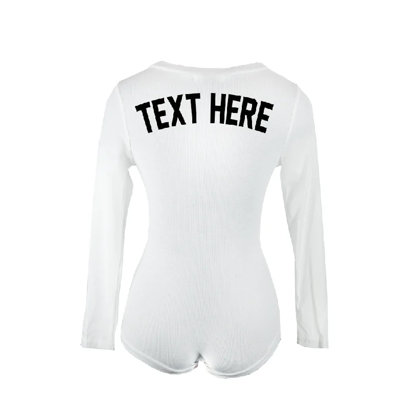 Custom Text White PJ Romper