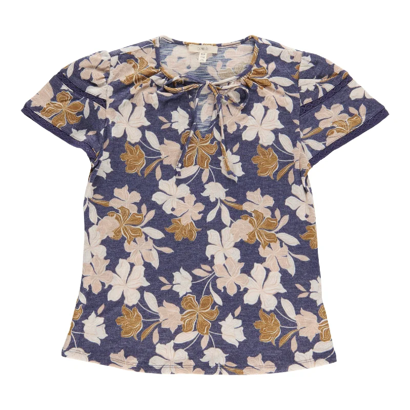 Women's Printed Flutter Short Sleeve Top