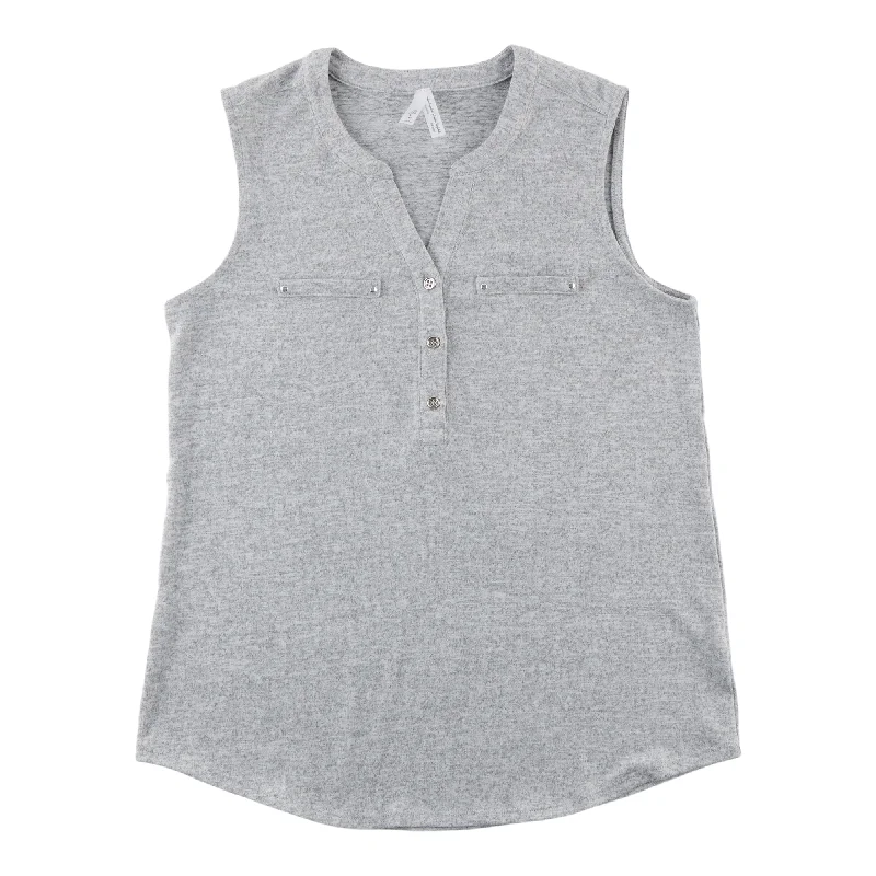 Women's Sleeveless Zip Camisole with Buttons