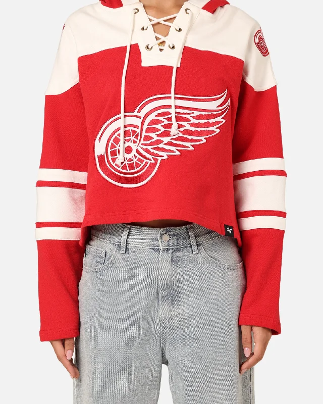 47 Brand Women's Detroit Red Wings Cropped Lacer Hoodie Red